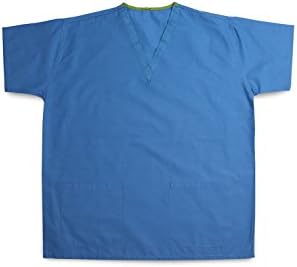 UNISEX THEATRE/MEDICAL SCRUB TOP (TUNIC)- - MHW BRAND - 50:50 POLYCOTTON - AVAILABLE IN CEIL BLUE AND GREEN - INCLUDES EXTRA SMALL AND EXTRA LARGE SIZES (LARGE, CEIL BLUE)