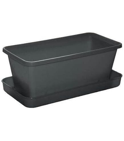 Jardinière En Plastique Avec Soucoupe Anthracite 16 X 14,4 Cm[u7466