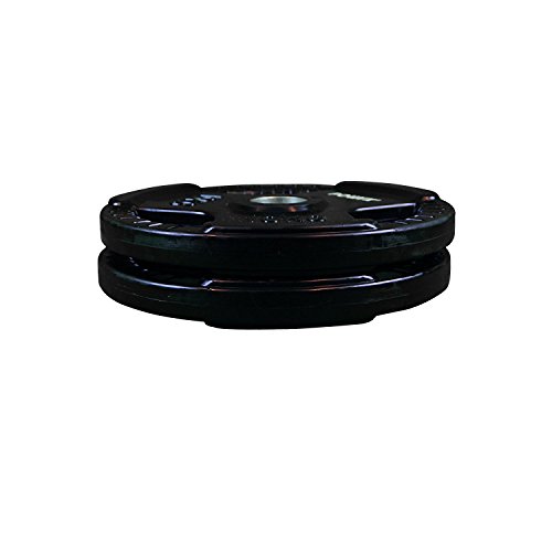 POWRX Olympia Hantelscheiben Gewichte Gusseisen Gummi Schwarz 2er Set 2,5 – 20 kg für Langhanteln Lochdurchmesser 51 mm - 2
