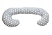 Maternity/pregnancy/nursing support body pillow, cushion (pattern: polka dots on grey)