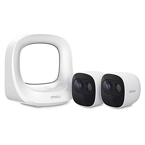 Überwachungskameras 2er Kamera Set mit wiederaufladbarem Akku 100% Kabellos 1080P IP Kamera, Nachtsicht Bewegungserkennung