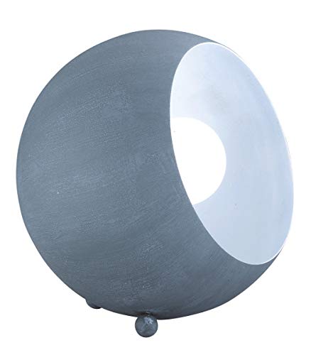 Reality Leuchten Lampada da Tavolo E14, Betonfarbig/Weiß, 14 x 15 x 15 cm