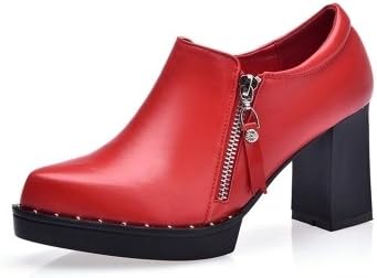 In the leather shoes with a single wild plus velvet high heels deep in bold with the number 40-43, women shoes,39, Red 1-foot thick sequence of code