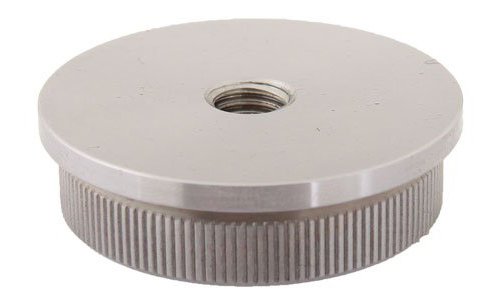 Endkappe flach mit M8 Gewinde vollmassiv für Rohr 42,4 x 2,0 mm - V2A (S011080)