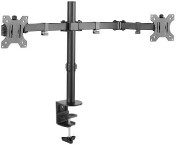 Dual LCD Monitor Double Jointed Steel Arm Desk Mount 13-32" Tilt Swivel Rotate