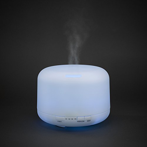 iProtect Luftbefeuchter Ultraschall Aroma Diffuser XL mit 500ml Wasserspeicher und Farbspiel in Weiß - 6