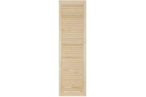 KB TOOLS Louvre Door – Pine Wood – Vented Open – Ready to Paint Internal Louvre Cupboard Doors – Slatted Wardrobe Doors – Various Sizes (1406mm (55.4") Height, 394mm (15.5") Width)