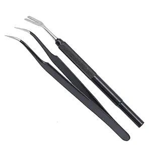 Flea Tweezers, Stainless Steel Tick Remover Kit Durable Waterproof Tick Remover Tool Set Ultra?fine Tip for Pet for Tick Remover
