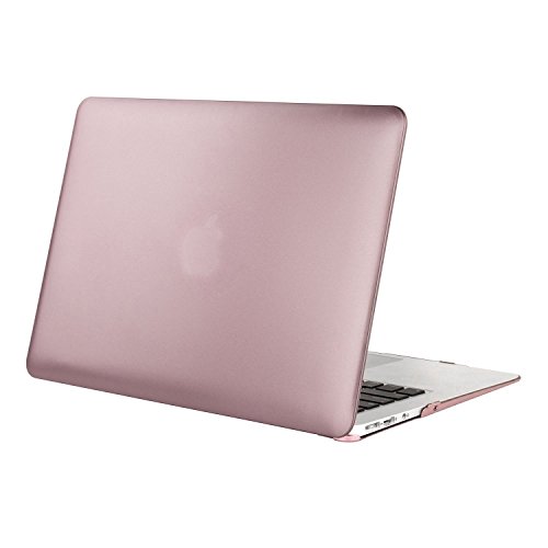 MOSISO Ultra Slim Plastik Hartschale Schutzhülle Snap Case für MacBook Air 13 Zoll (A1466 / A1369), Rose Gold