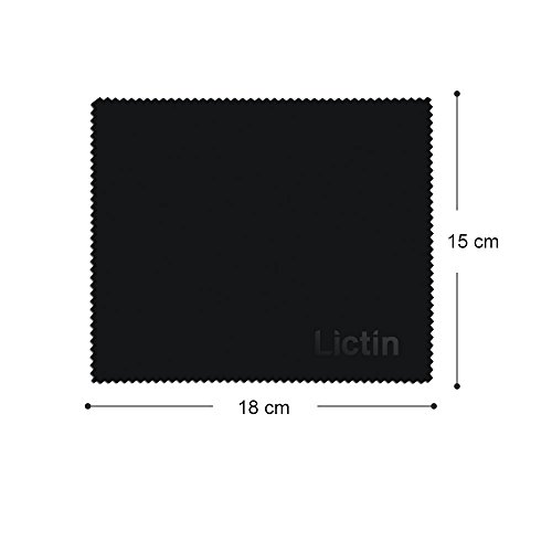 Lictin 8*Brillen-Putztuch, Brillenputztuch, Brillentücher, Brillenoutztuch Mikrofaser, Mikrofaser Reinigungstücher für Reinigung Bildschirm von Brille, Glas, Handy, iPad, Kamera Objektive, 160g Mikrofaser 18*15cm (7*schwarz, 1*weiß) - 3
