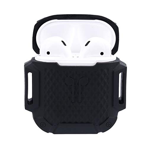 Preisvergleich Produktbild Felicy Silikon Skin Schutzhülle für Apple AirPods-Kopfhörer (Schwarz)