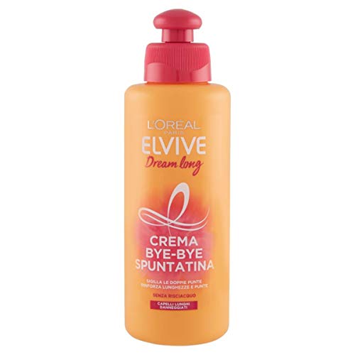 L'Oréal Paris Elvive Dream Long - Crema Capelli Senza Risciacquo Bye-Bye Spuntatina per Capelli Lunghi Danneggiati, 200 ml