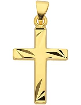 Gold 14 k ( 585 ) Kreuz Anhänger - B. 11,4 mm - H. 19,9 mm