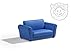 BLUE PU LEATHER LAZYBONES KIDS TWIN SOFA Chair/Seat/Armchair/Sofa for Children/Childs