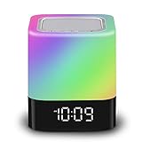 5 in 1 MULTIFUNKTIONEN: Eine Innovation der Kombination von Bluetooth Lautsprecher, LED Nachttischlampe, Uhrzeit und Kinder Wecker, überzeugt durch sein minimalistisches Design und seine einfache Bedienung