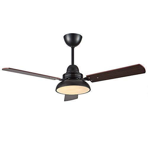 Lingkai Ventilateur de plafond à 6 vitesses avec kit d'éclairage LED et télécommande moderne avec ailes silencieuses, moteur inversé à 6 vitesses, interrupteur de température 3 couleurs