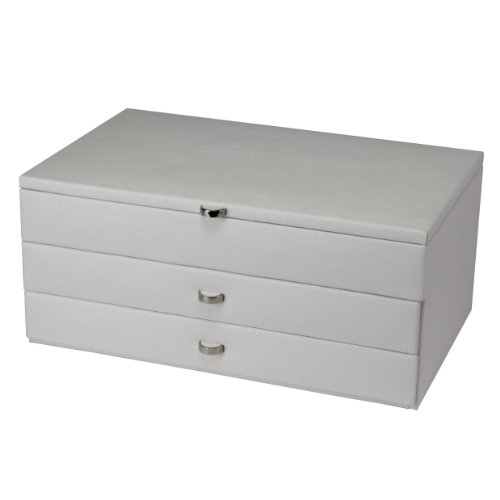 Boutique - Large White Jewellery Box with Mink Velvet Lining