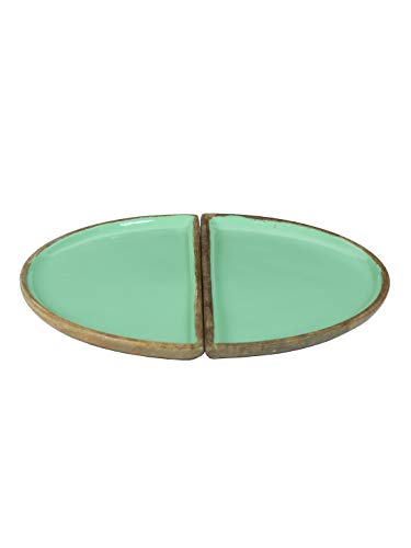 Seashell Turquoise Blue & Brown Serving D Platters 30 x 30 cm Each, for Kitchen Tools, Perfect Housewarming Gift