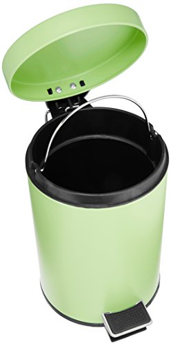 WENKO 19576100 Kosmetik Treteimer Grün, Fassungsvermögen 3 L, Metall, 17 x 25 x 17 cm, Grün - 3