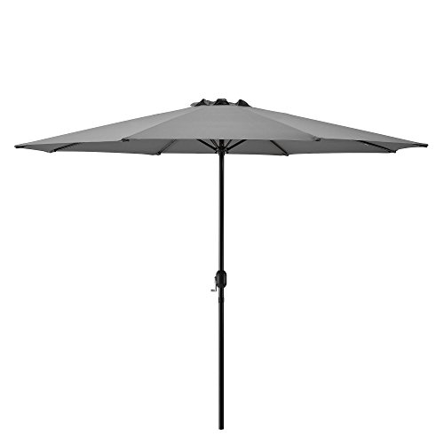[casa.pro] parasol (Ø300cm)(gris)(aluminium) manivelle / parasol / parasol de marché / parasol de jardin / jardin