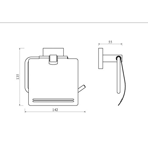 Auralum® Elegant Chrom Toilettenpapierhalt Wandhalter Papierhalter Küchenrollenhalter Toilettenpapierhalter mit Deckel 135*142*55mm - 2