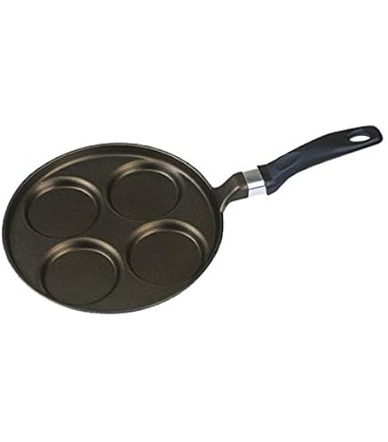 Padella Pancake 4 Posti Risoli - Alluminio Pressofuso, Rivestimento Antiaderente, Fondo Spesso 6 Mm, Diametro 23 Cm