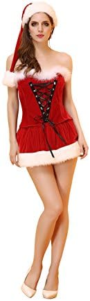 FLH Christmas Costumes Uniforms Halloween Temptation Set Cosplay Costumes Game Uniforms Erogenous ( Color : Red , Size : M )