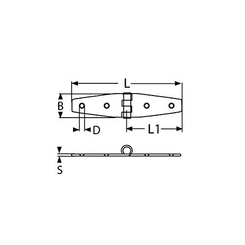 Preisvergleich Produktbild MARINOX Scharnier / 102 x 27 mm / V2A