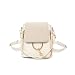 Produktbild PSATO Kleine Größe Retro Kreisring Schulterrucksack Für Frauen, Geldbörse Schrubben Leder Crossbody-Daypack Damen Süße Kette Umhängetasche Kosmetiktasche Für Mädchen,White