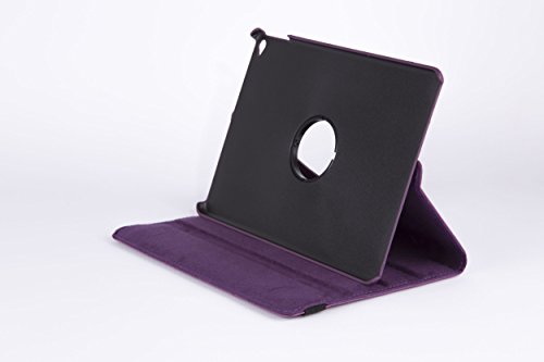 LILA iPad AIR 2 ( 6 ) 360 Grad rotierende Ledertasche Smart Case Hülle für das neue Apple iPad AIR 2 ( 6 ) mit Retina Display voll kompatibel mit der Sleep-Funktion + Displayschutzfolie + kapazitiver Stift - 3