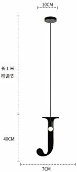 XHOPOS HOME Pendant Light Shade Industrial Hanging Ceiling Lamp Chandelier Letters LED J Living Room Restaurant Bedroom Lighting