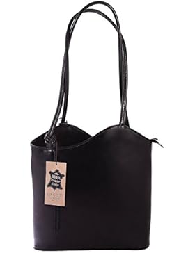 CTM Bag Frau Hobo, 28x30x9cm, echtes Leder 100% Made in Italy
