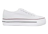 zapatillas nike lunar forever para mujer Plataforma de 3cm Zapatilla Mujer Tela, Blanco, 40 EU