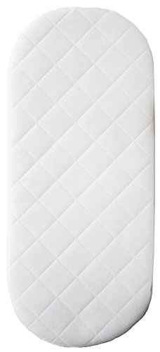 Mother Nurture 74x28x4cm Quilted Foam Moses Basket or Pram Mattress Rounded Both Ends