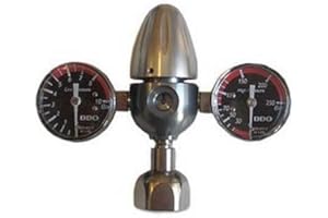 Bellerofonte Riduttore di pressione con doppio manometro di alta e bassa per livello gasatura + adattore 28x1/4"