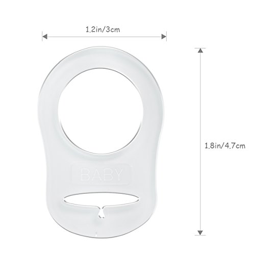 NUOLUX 10 Stück Baby Silikonring Adapter für Schnullerketten - 6