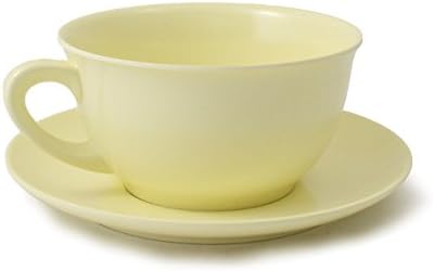 Cartaffini – Breakfast Cup with Saucer Melamine Cup: Diameter: 12,4 cm/Height: 6,80 (Yellow Saucer – Diameter 17 cm Capacity 480 ml – Colour: Cream