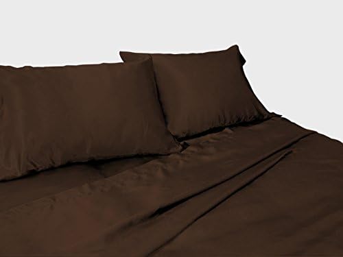Pur Luxe Luxury Satin Sheet Set, Queen, Chocolate