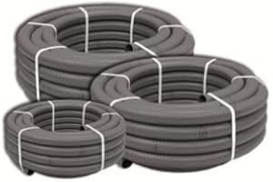 RUNADI Couronne 25m Tuyau Gris Piscine PVC Pression Souple Semi-Rigide à coller diamètre 50mm⌀ extérieur