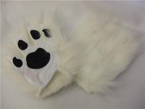 Marlowe costumes White Monster Paws - fur gloves ~ Children Size ~ Polar Bear ~ Unicorn ~ Yeti