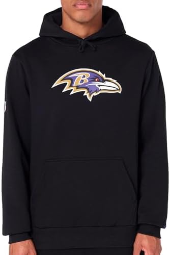 New Era NFL Baltimore Ravens Felpa con Cappuccio Uomo & Donna Nero L