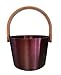 Produktbild SudoreWell® Saunaeimer Sauna-Aufgusseimer 5,0 l aus ALU (anthrazit-rosé) mit Bügelgriff aus Bambus