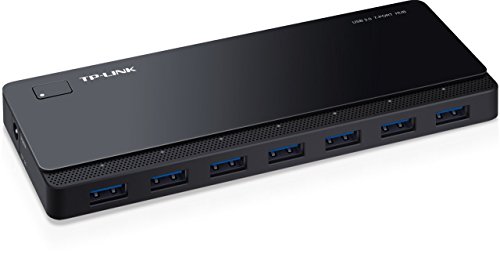 TP-LINK UH700 7-Port USB 3.0 HUB inklusive Netzadapter und USB 3.0 Kabel, bis zu 5 Gbit/s, Hot Swapping, unterstützt Windows, Mac OS, Linux, schwarz
