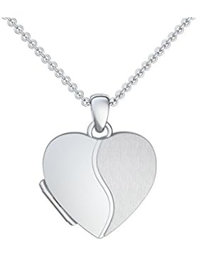 Foto Medaillon Herz Silber 925 Herzkette Herz Anhänger zum Öffnen mit Kette inkl. GRATIS LUXUS-Etui + - Herz Amulett...