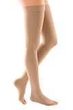 medi Duomed Soft (BS CCL 1) Compression Stockings Thigh Length with Silicone topband Open Toe Beige Medium
