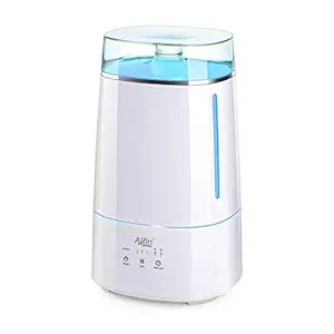 Allin Exporters LH-2028 Humidifier Touch Screen, Night Light, Essential Oil Tray , Top Fill Ultrasonic Cool Mist for Cold & Cough , Baby Bedroom & office (3.5L, White)