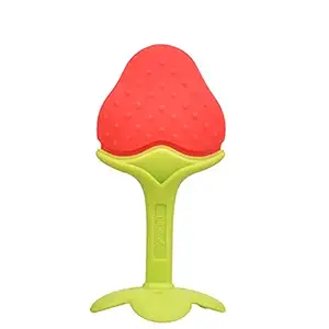 Lilz Caress Baby Teether Safety Silicone for Teeth Children Goods Infant Kids Chew Toy Dental Care Strengthening Training Fruit Gift Toddler - Pack of 1