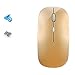 Produktbild JJJ Kabellose Maus, 2,4 G kabellose, ultradünne, leise Maus für Notebooks, Laptops und MacBooks. Ideal für Arbeitsstudien und Sport,Gold