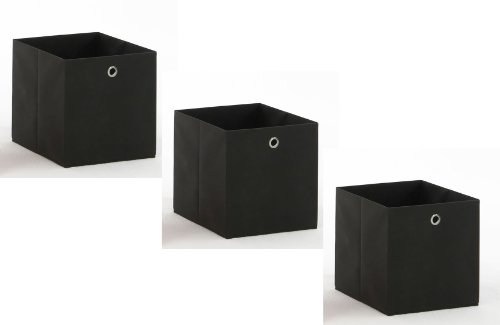 3 - er Set Korb Regalkorb Stoffkorb Einschubkorb Mega SCHWARZ / ANTHRAZIT ca....