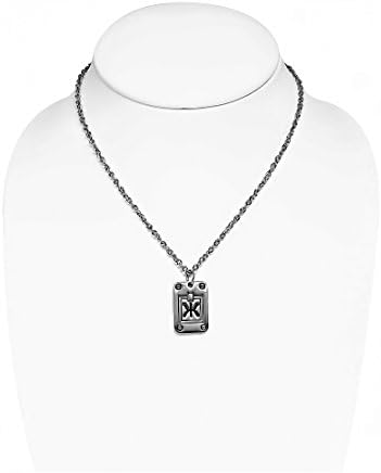 Fashion Alloy Engraved Pisces Zodiac Sign Screw Tag Charm Chain Necklace